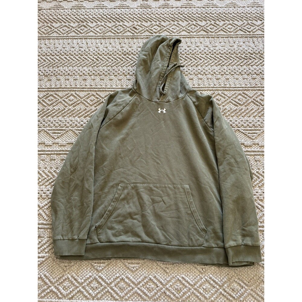 Under Armour Men Hoodie 4XL Green Embroidered Fleece Logo Activewear Hooded